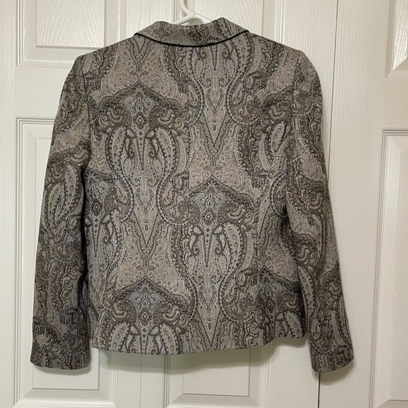Evan Picone Women's Paisley Blazer - Black and Gray - Picture 2 of 7